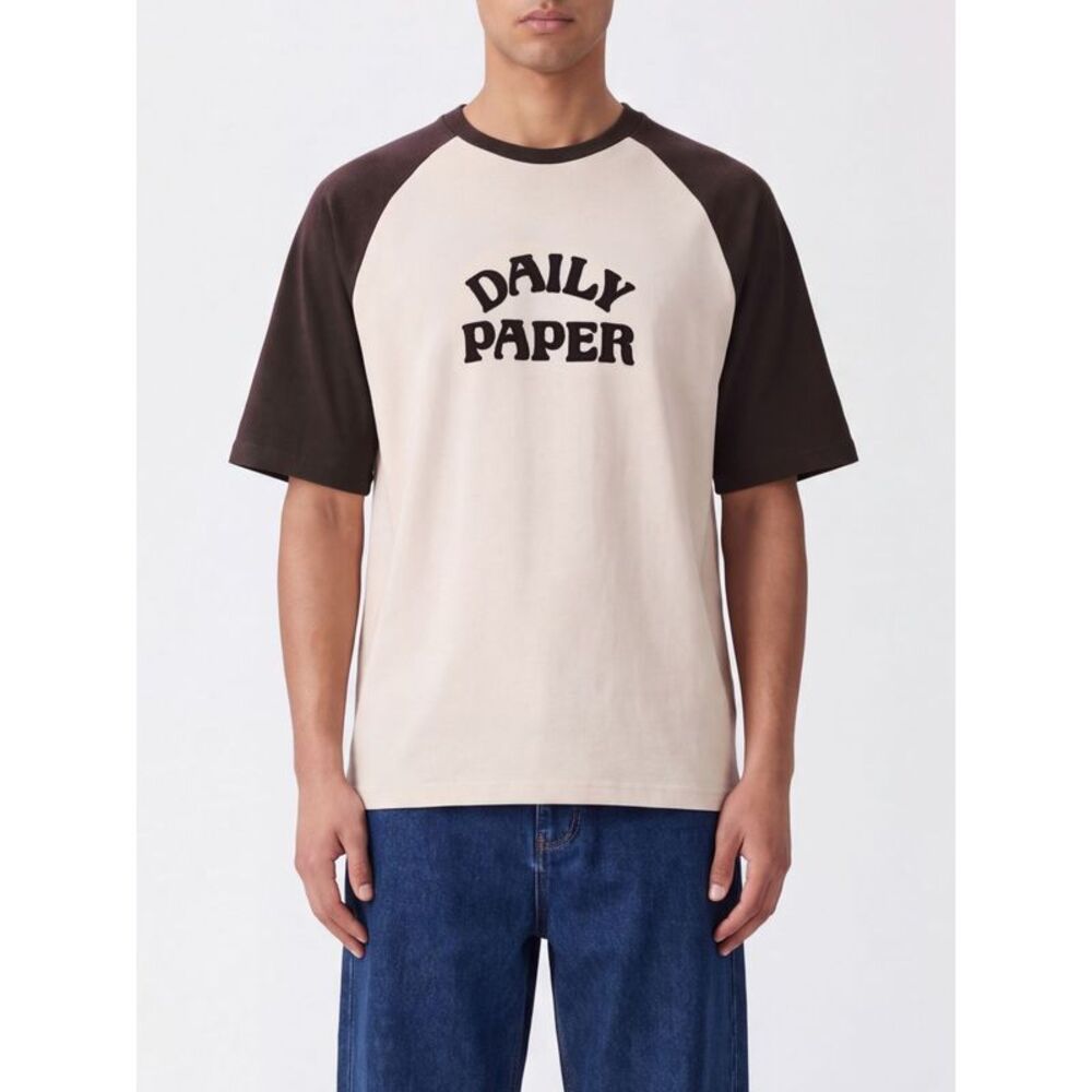 Daily Paper Men Daily Paper Crewneck Cotton T-Shirt With Contrast Logo
